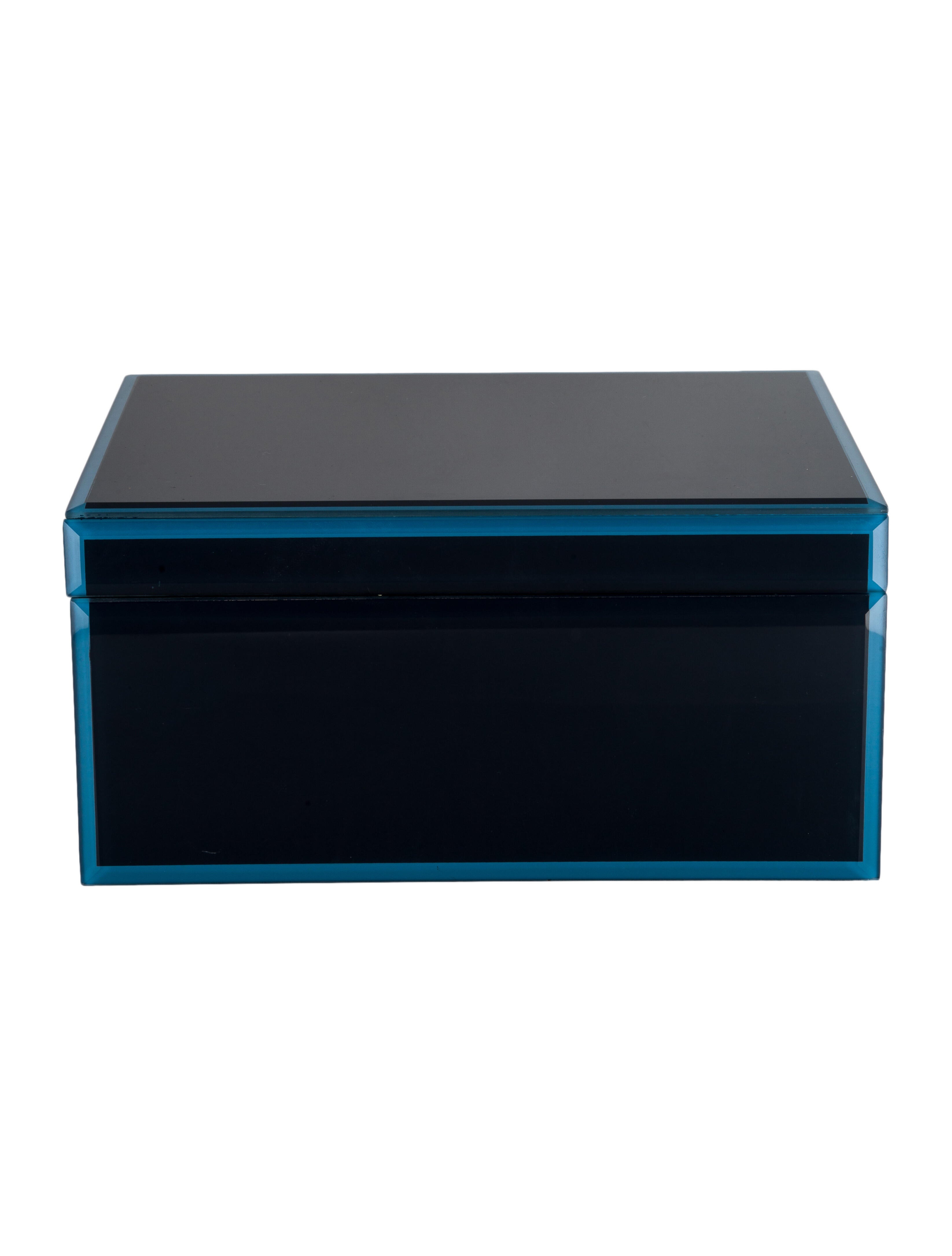 Wolf Lacquered Jewelry Box Blue Decorative Accents, Decor