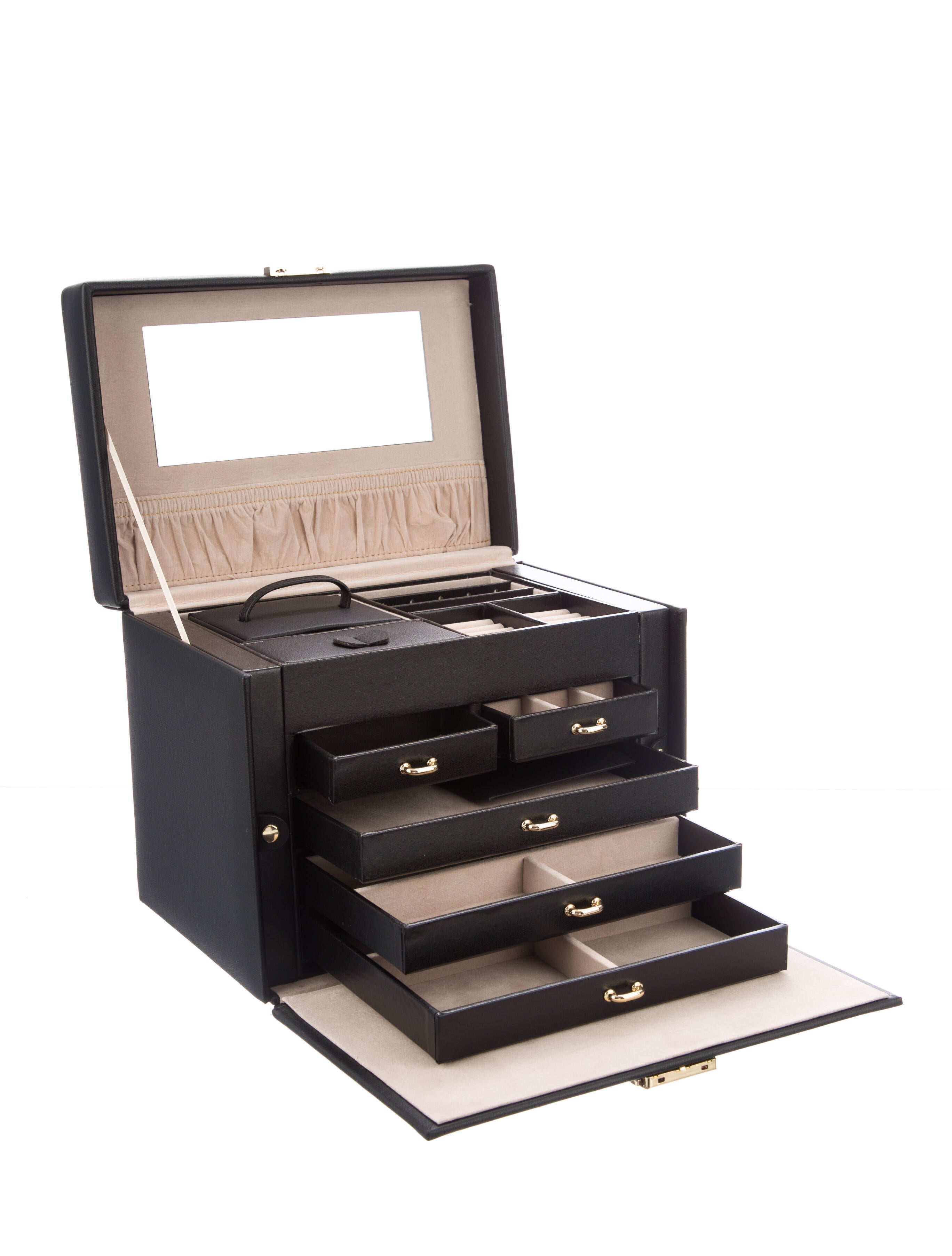 Wolf Heritage Medium Jewelry Box Black Decorative Accents, Decor