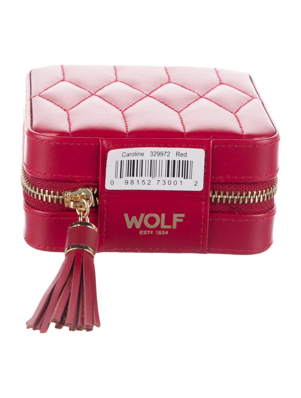 Wolf red leather pattern print small cosmetic box - image 2