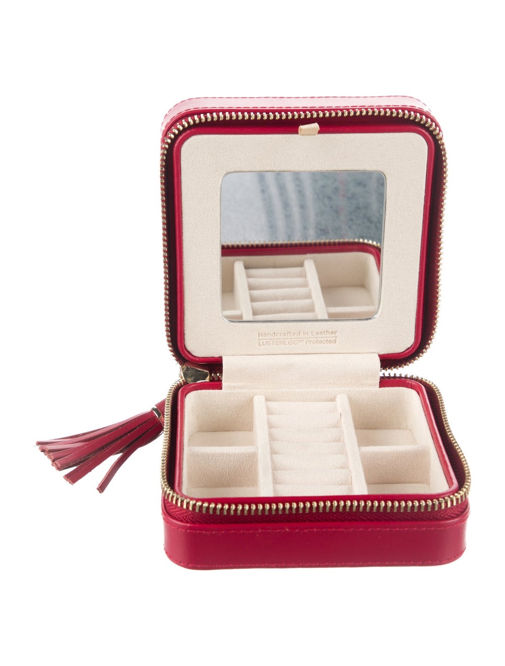 Wolf red leather pattern print small cosmetic box - image 3