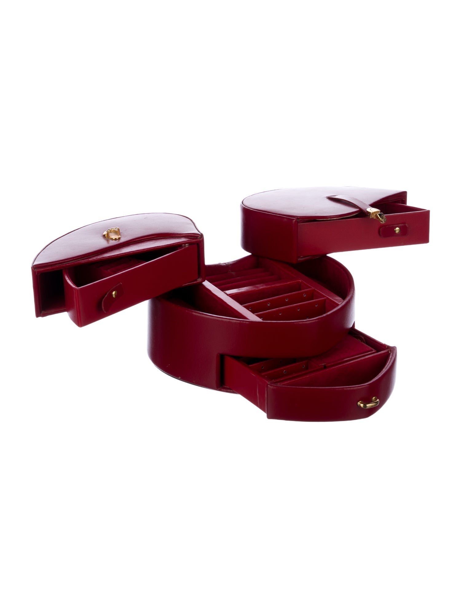 Wolf Red Leather Jewelry Case