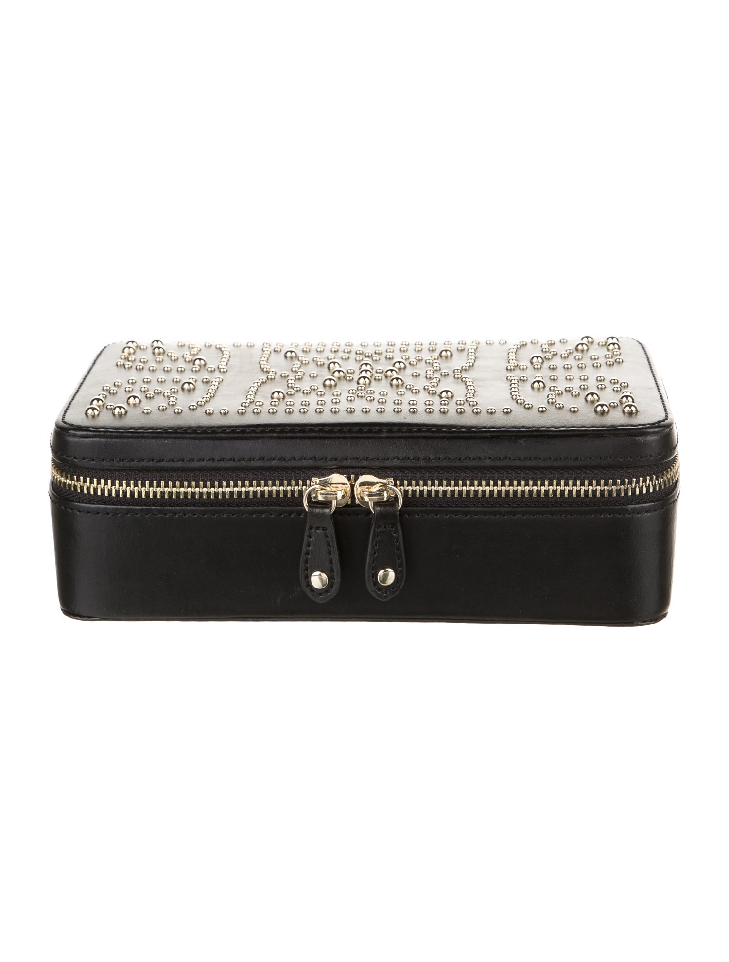 Wolf Leather Studded Cosmetic Bag