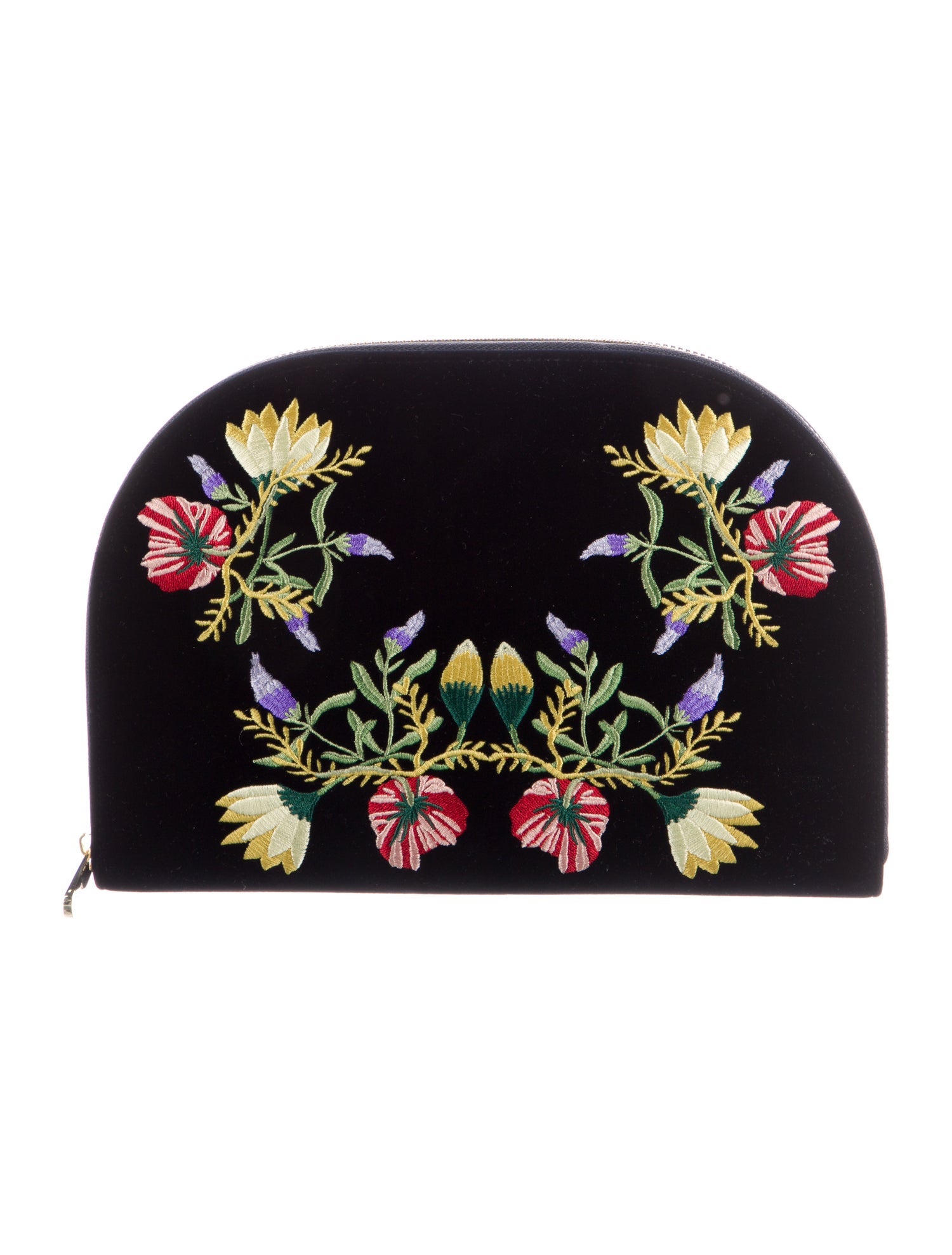 Wolf Black velvet cosmetic bag