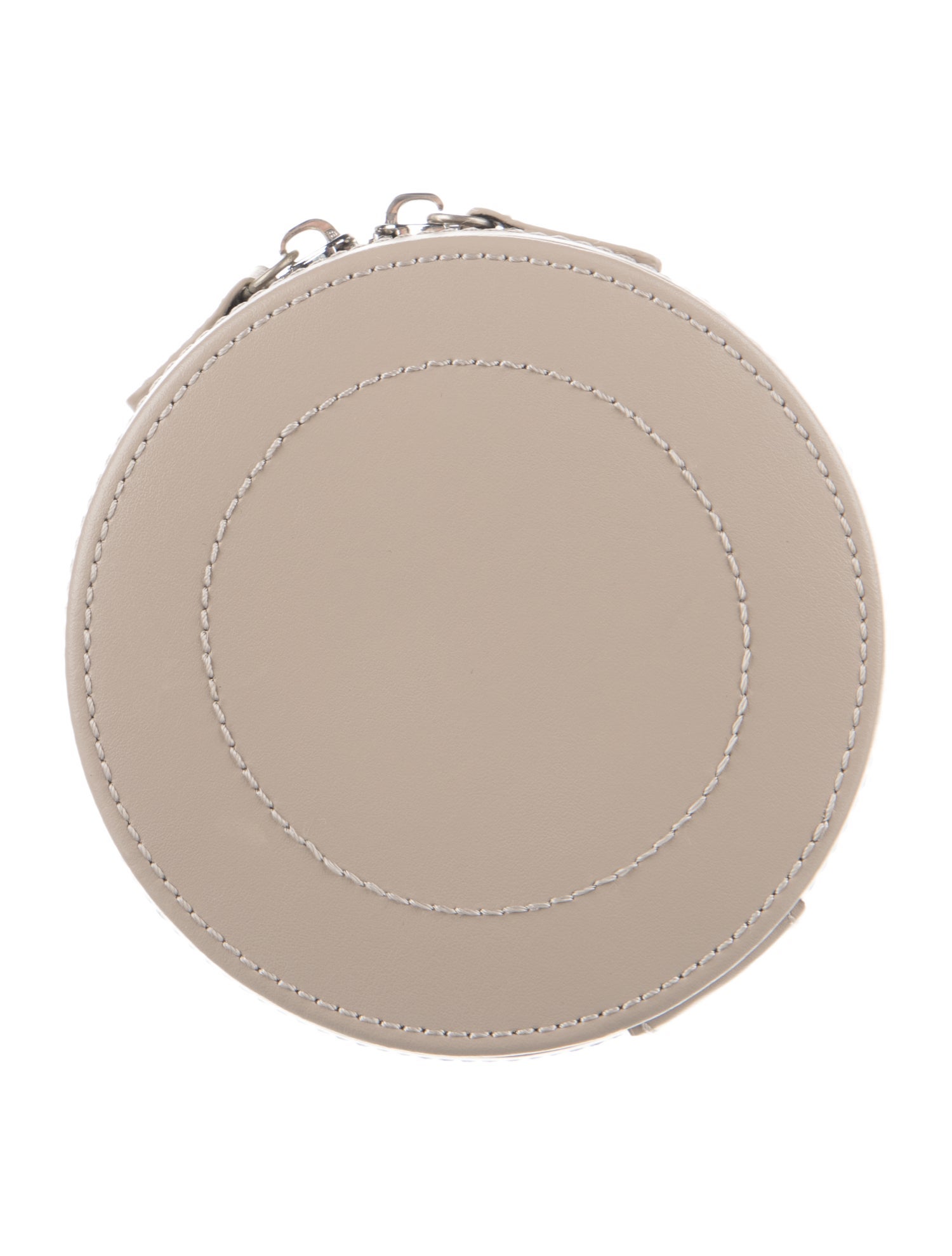 Wolf Round Leather Jewelry Zip Case