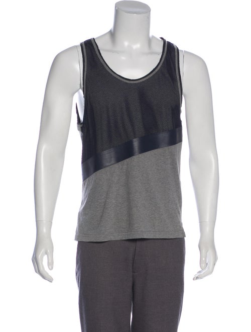 Wooyoungmi Layered Mesh Sleeveless T-Shirt grey