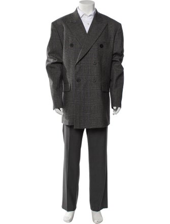 Wooyoungmi Wool Plaid Print Blazer