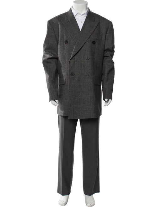 Wooyoungmi Wool Plaid Print Blazer