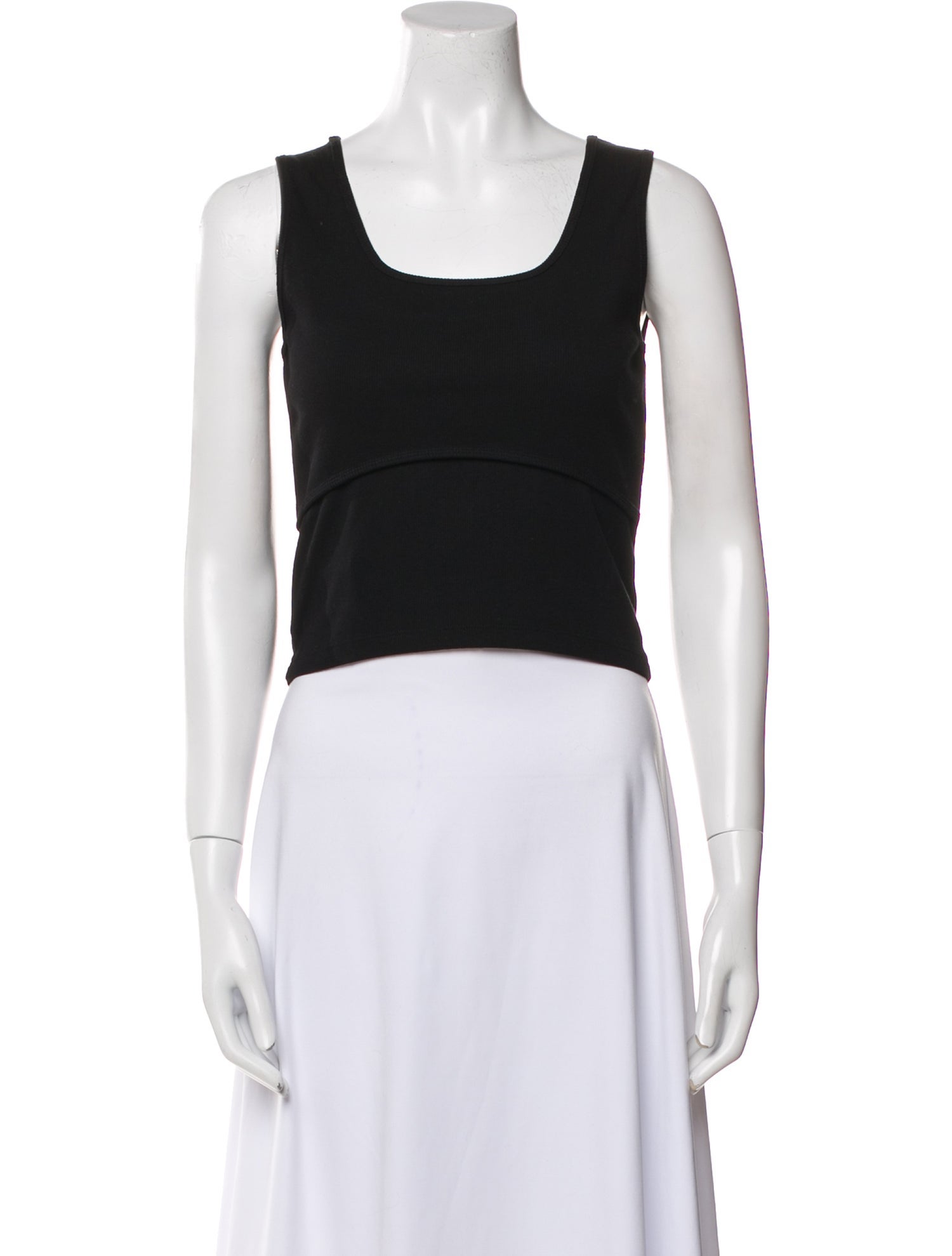Wooyoungmi Scoop Neck Sleeveless Crop Top