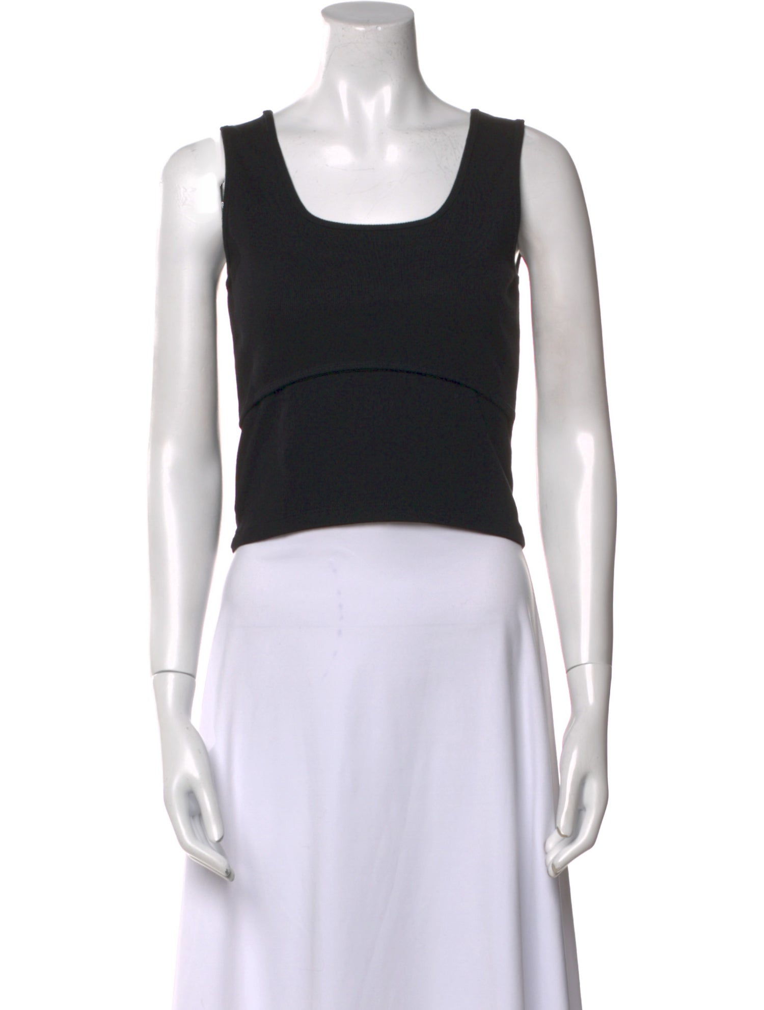 Wooyoungmi Scoop Neck Sleeveless Crop Top