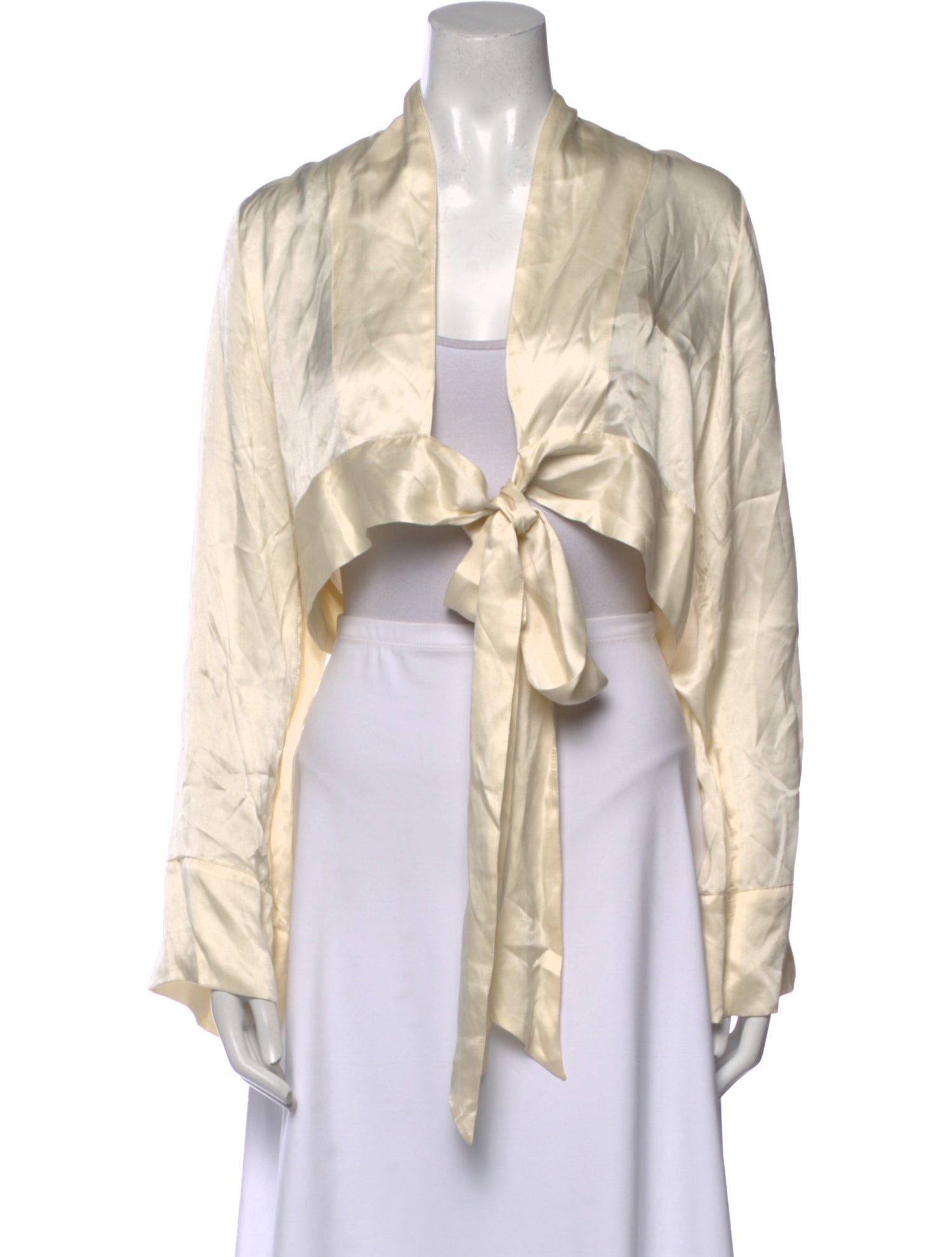 Worme Silk V-Neck Crop Top