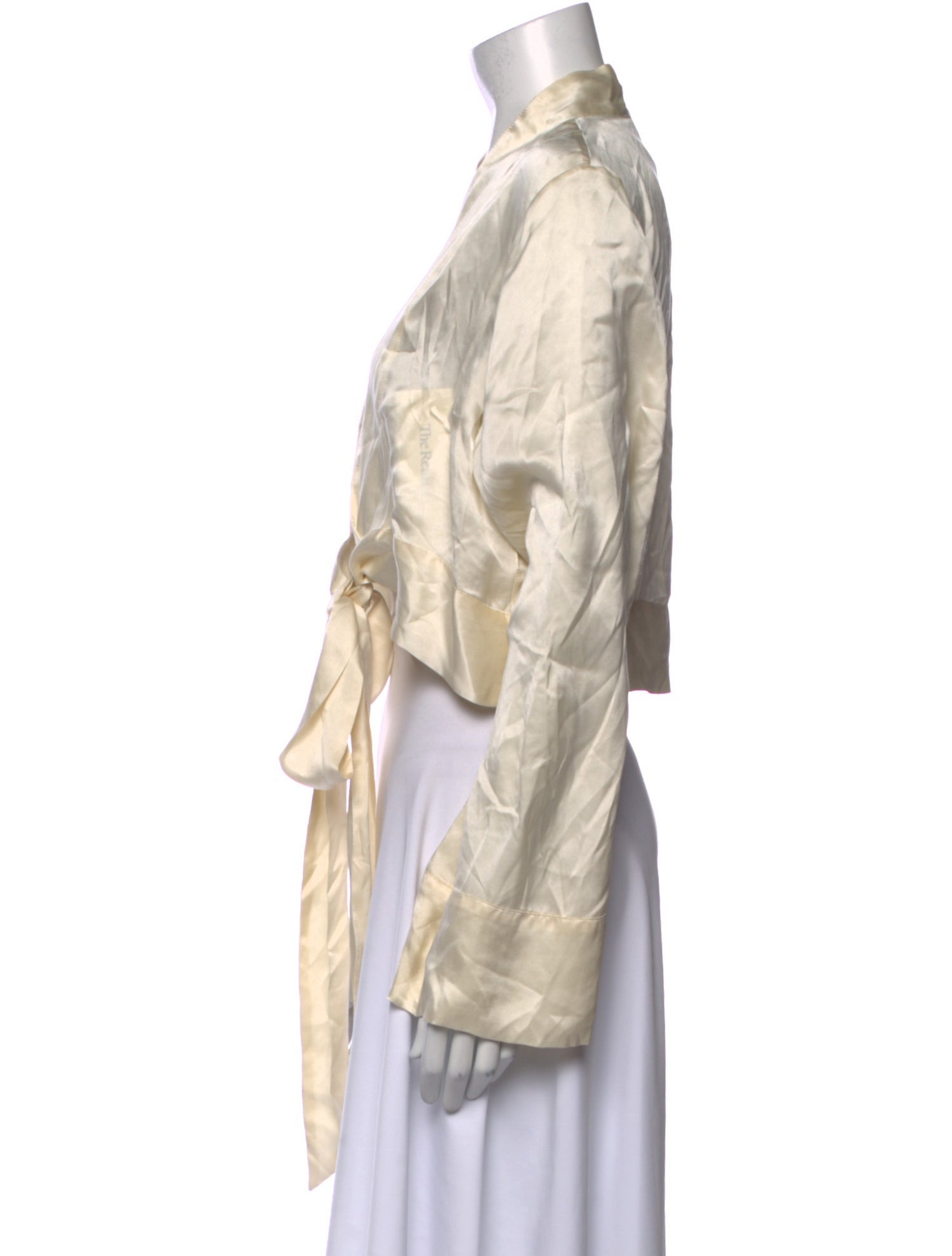 Worme Silk V-Neck Crop Top