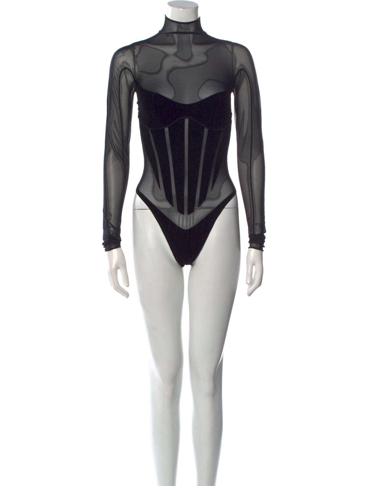 Wolford x Mugler Turtleneck Long Sleeve Bodysuit