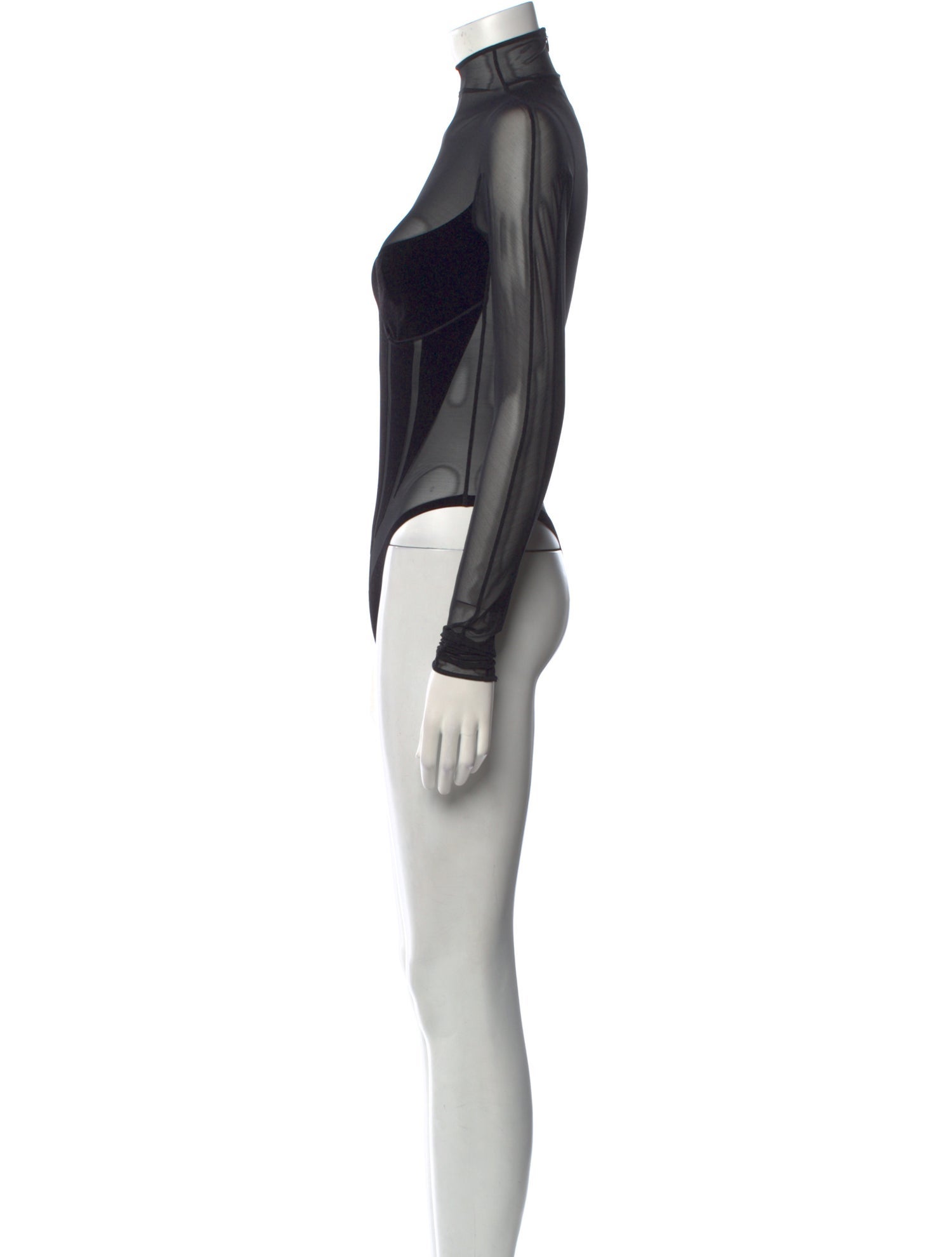 Wolford x Mugler Turtleneck Long Sleeve Bodysuit