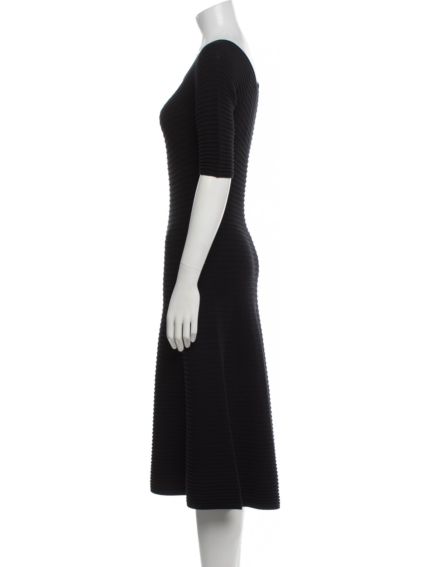 Wolford x Mugler Scoop Neck Midi Length Dress