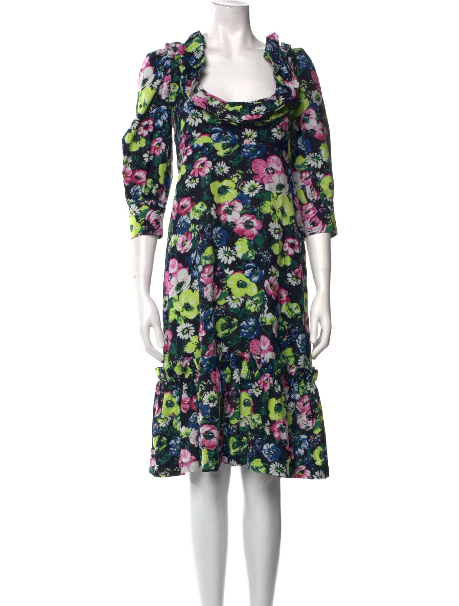 Lindsey Thornburg Floral Print Knee-Length Dress