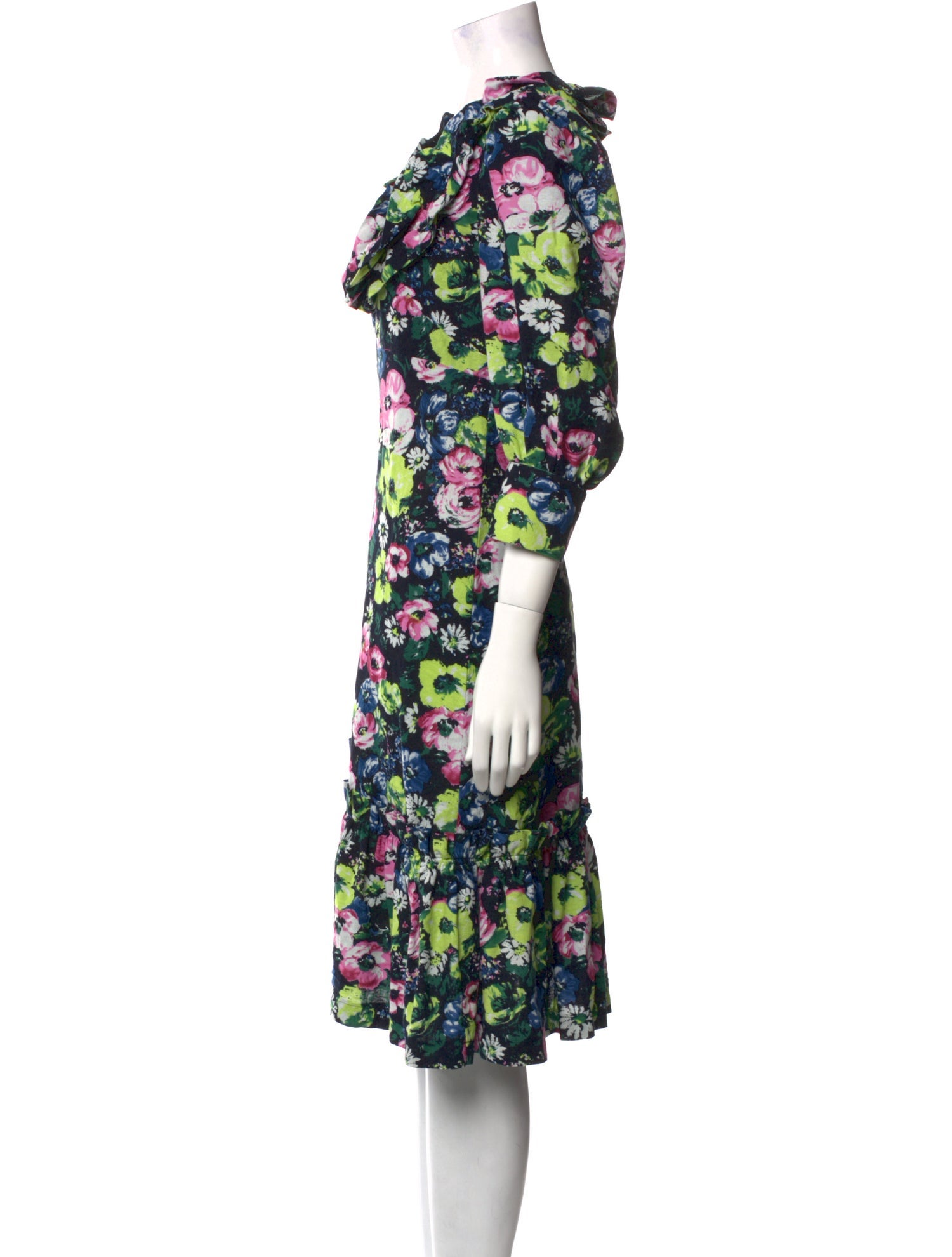 Lindsey Thornburg Floral Print Knee-Length Dress