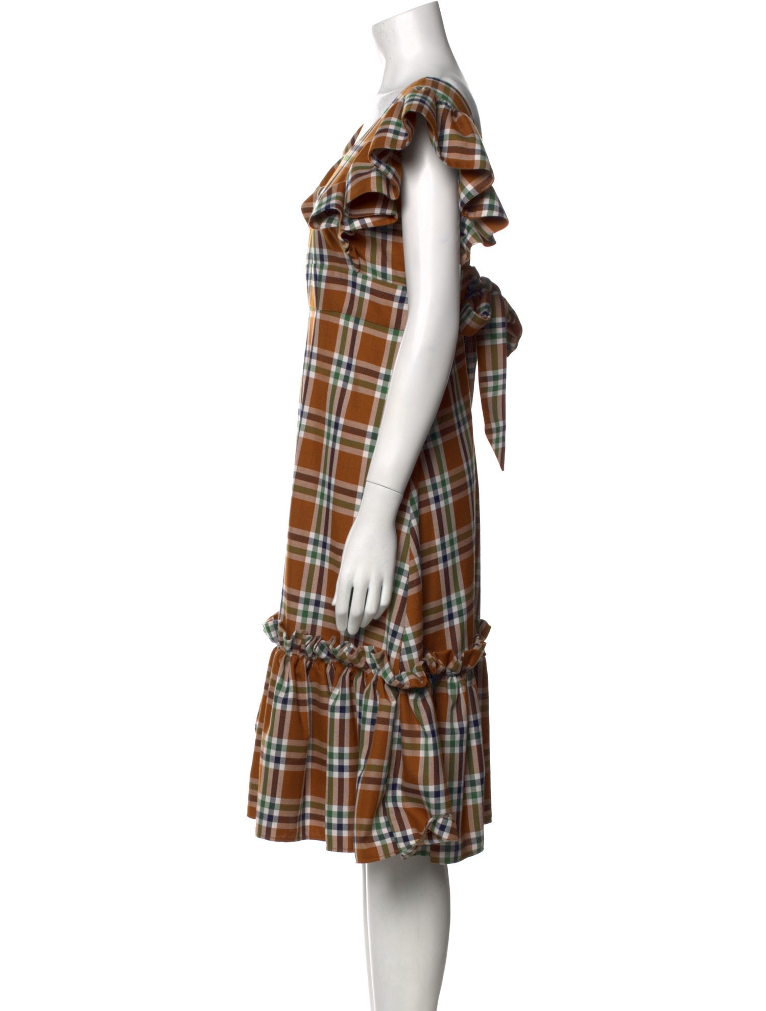Lindsey Thornburg Plaid Print Midi Length Dress