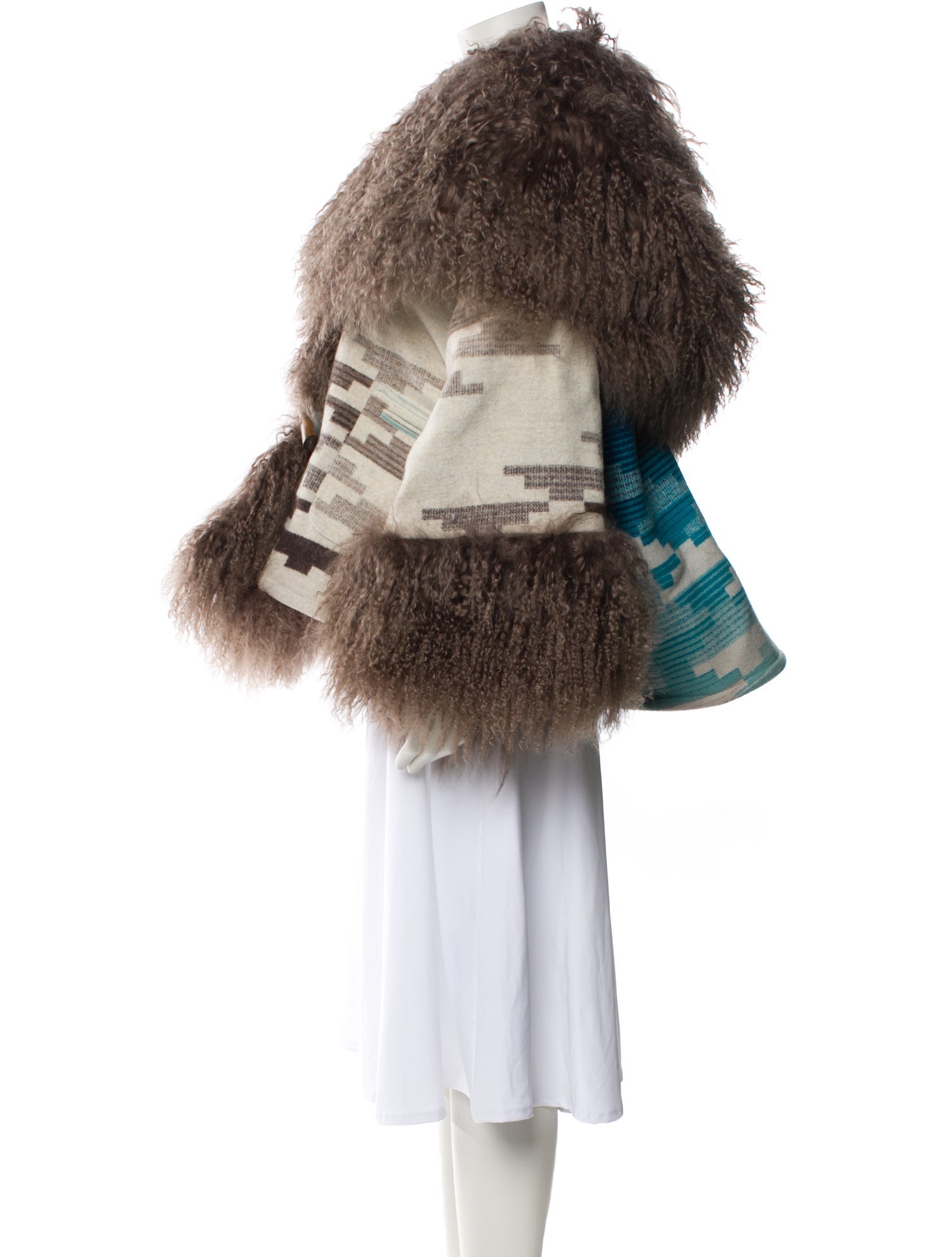 Lindsey Thornburg Wool Printed Fur Jacket