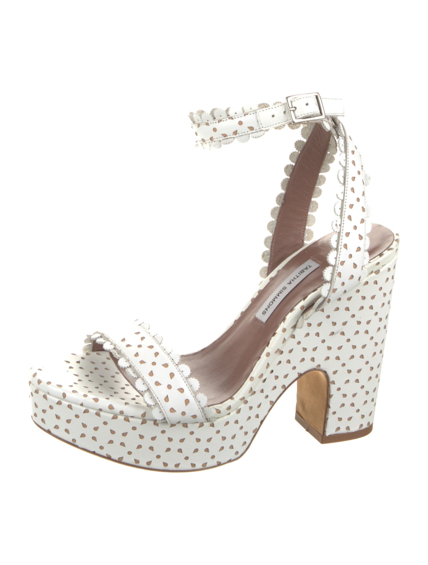 Tabitha Simmons Leather Printed Slingback Sandals