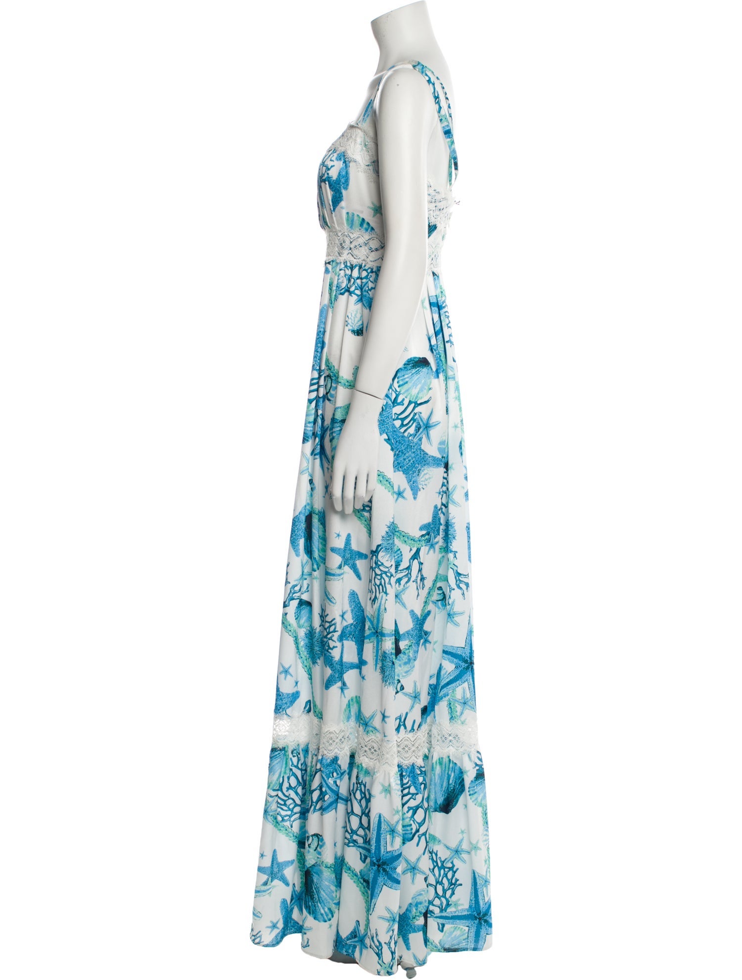 W Les Femmas Floral Print Long Dress
