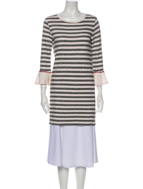 White + Warren Striped Scoop Neck Sweater White