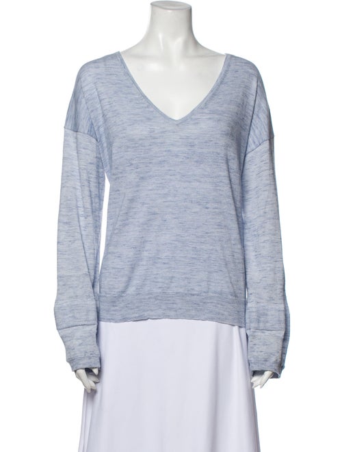 White + Warren V-Neck Long Sleeve Sweatshirt White