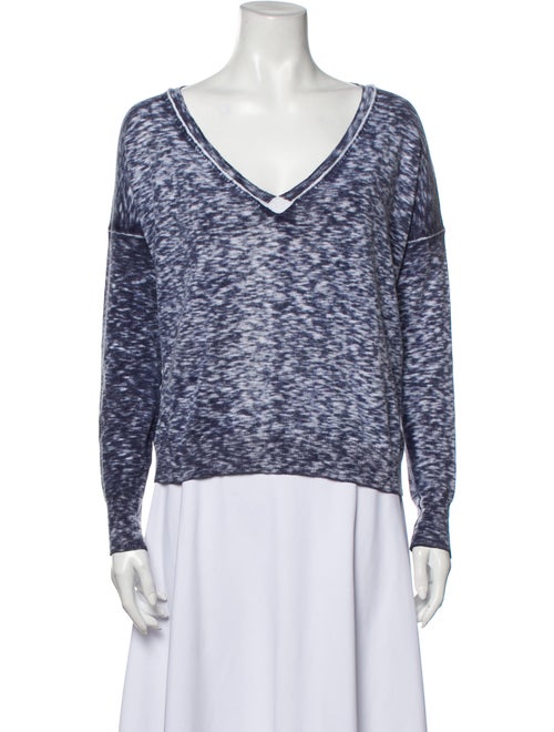 White + Warren V-Neck Long Sleeve Sweatshirt White