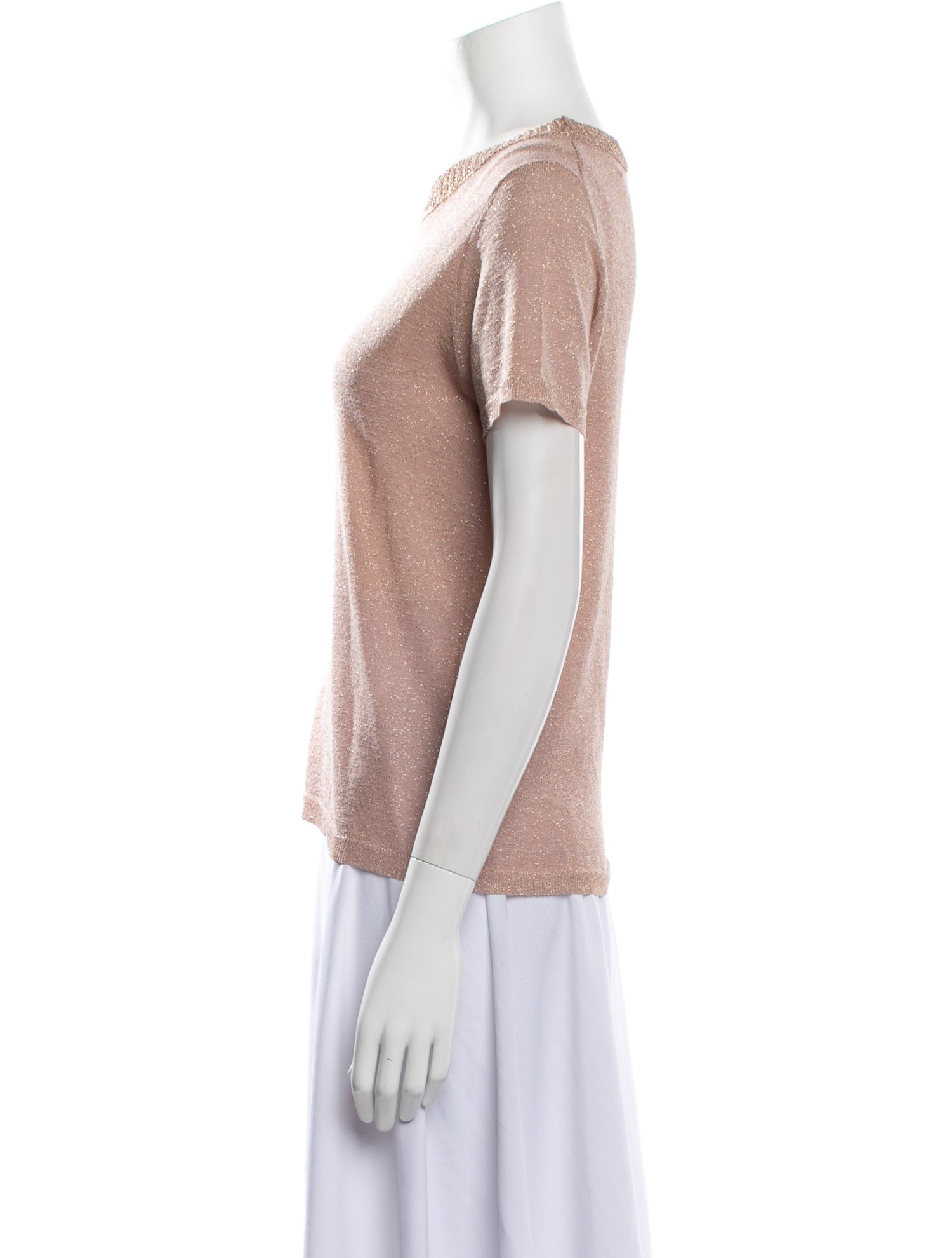 White + Warren Bateau Neckline Short Sleeve T-Shirt