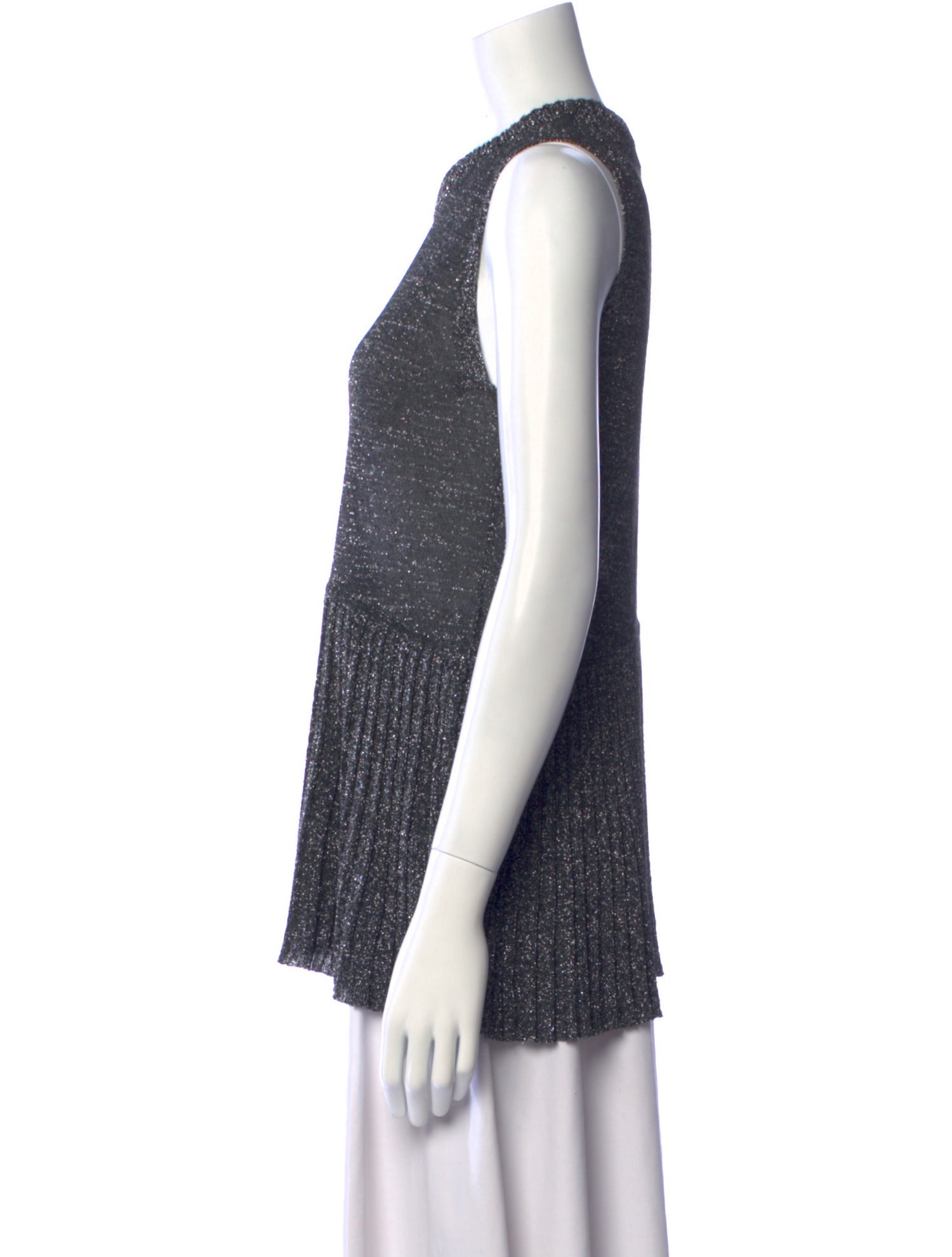 White + Warren Crew Neck Sleeveless Top