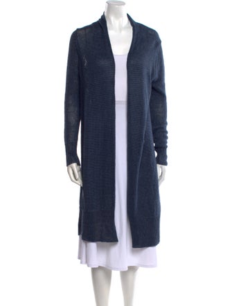 White + Warren Linen Open Front Sweater