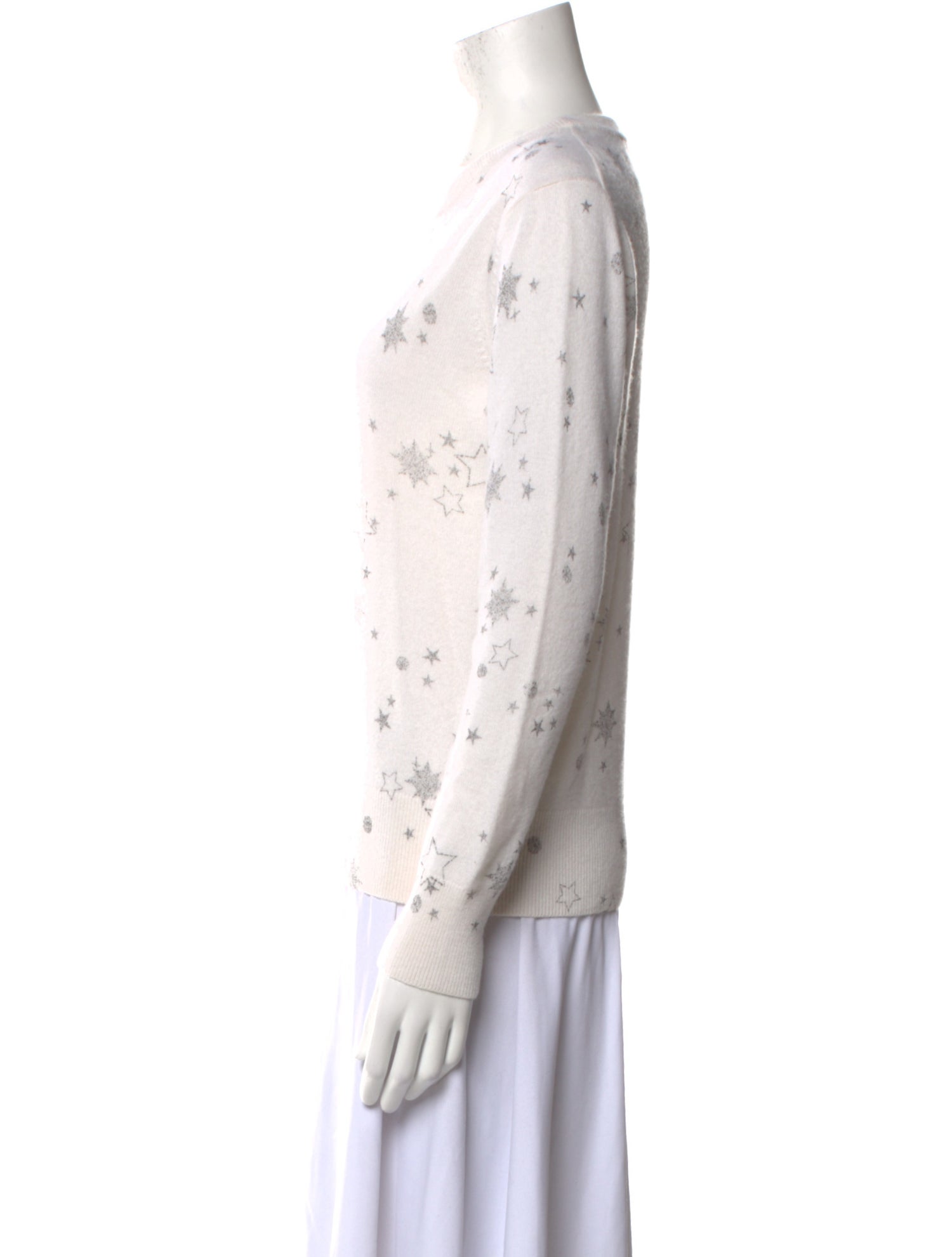 White + Warren Cashmere Printed Sweater