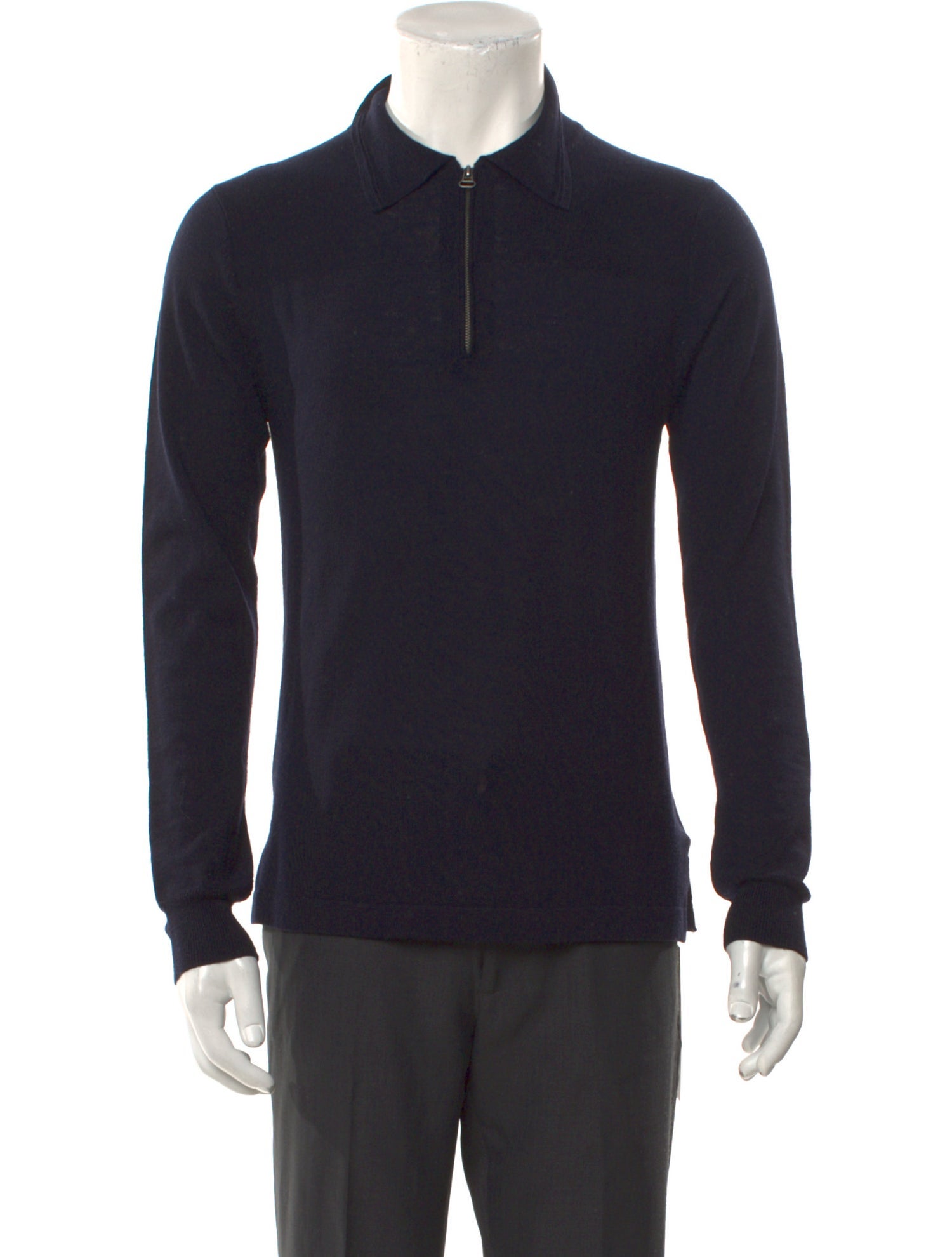 White + Warren Merino Wool Collar Polo Sweater