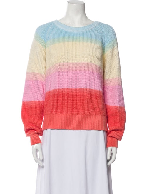White + Warren Colorblock Pattern Crew Neck Sweater