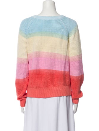 White + Warren Colorblock Pattern Crew Neck Sweater