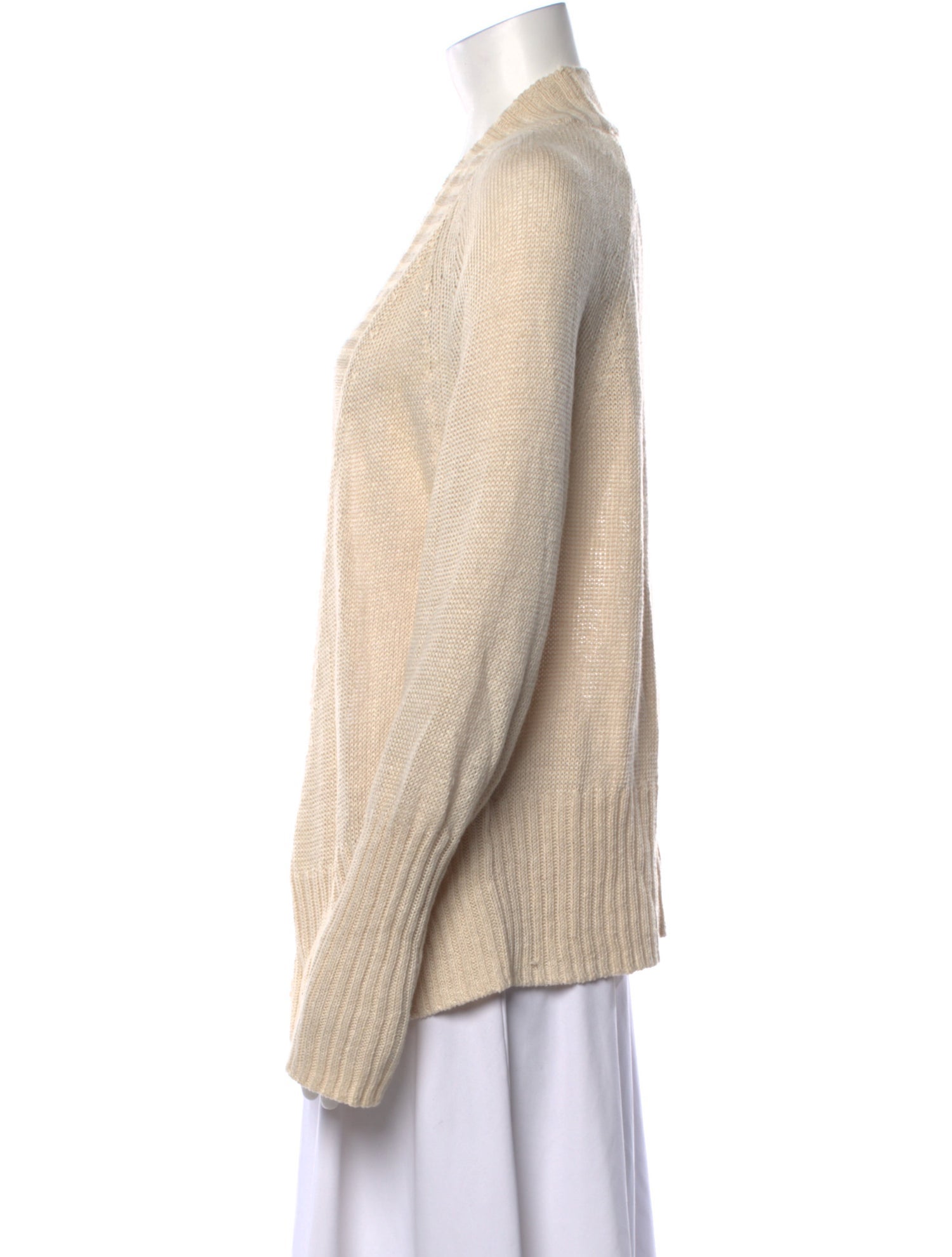 White + Warren Linen Open Front Sweater