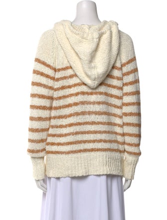 White + Warren Striped V-Neck Blouse