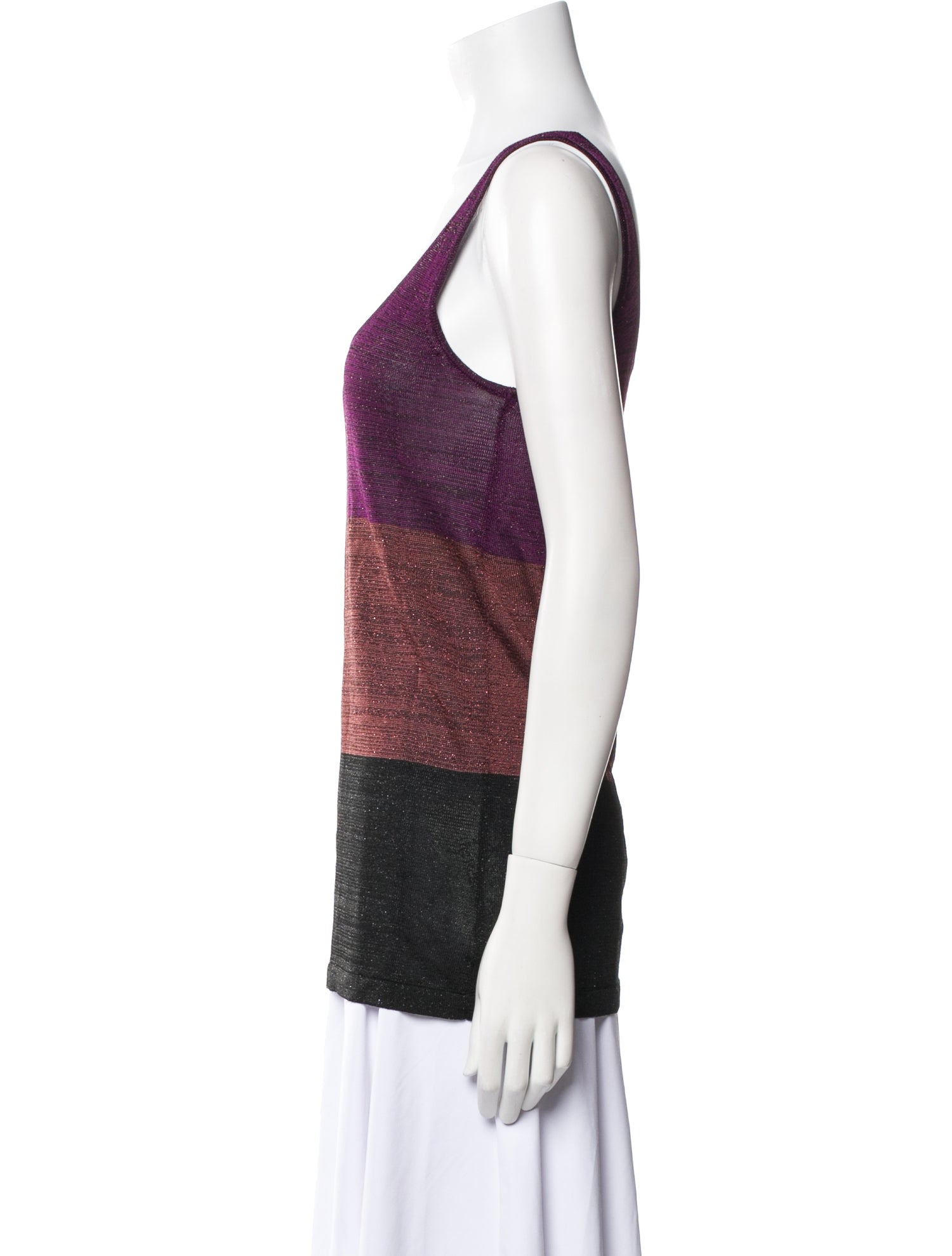 White + Warren Striped Scoop Neck Top