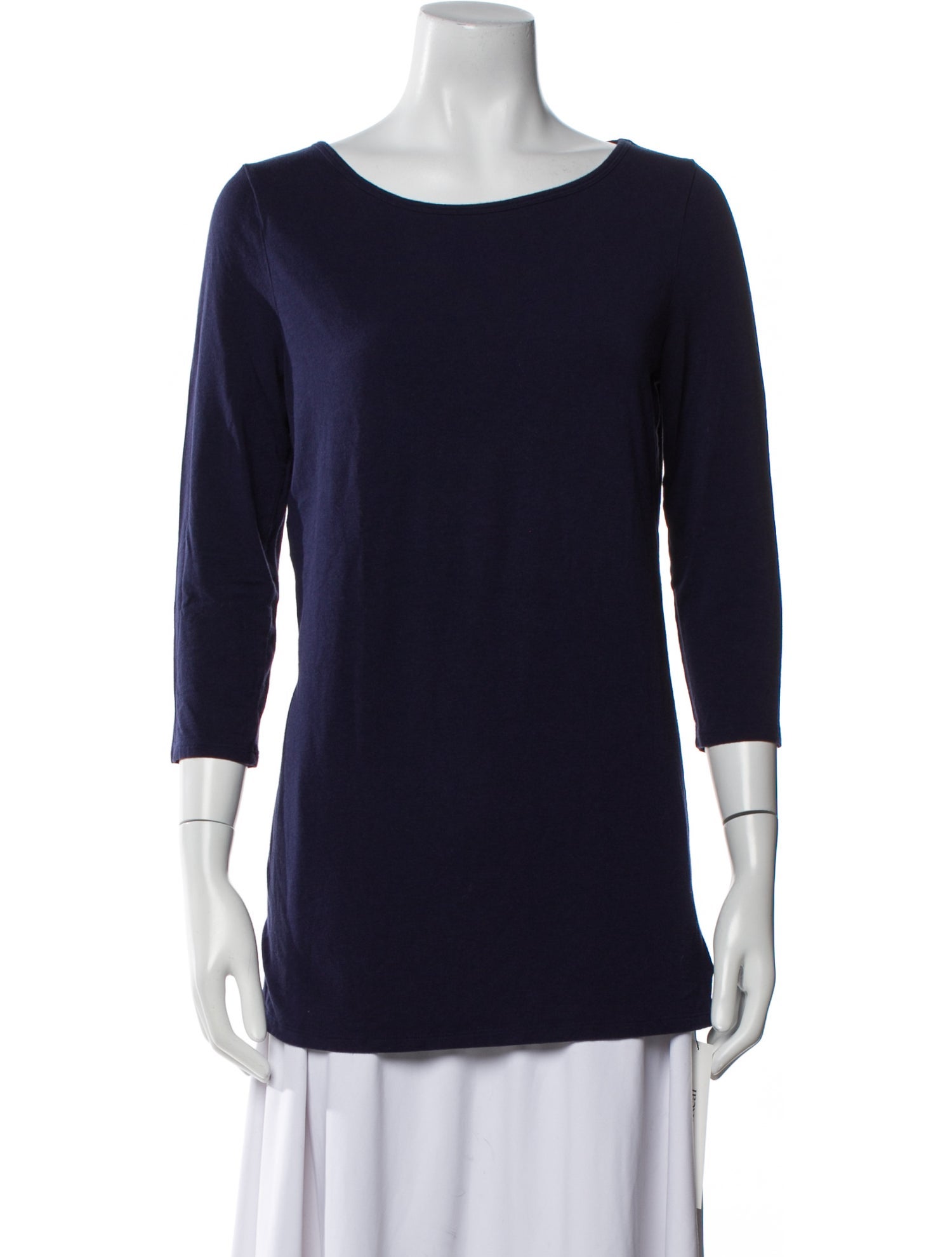 White + Warren Bateau Neckline Three-Quarter Sleeve Sweatshirt