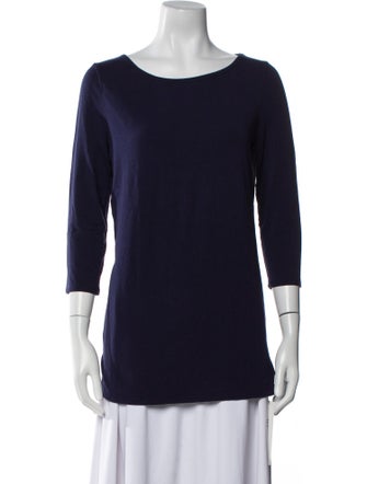 White + Warren Bateau Neckline Three-Quarter Sleeve Sweatshirt