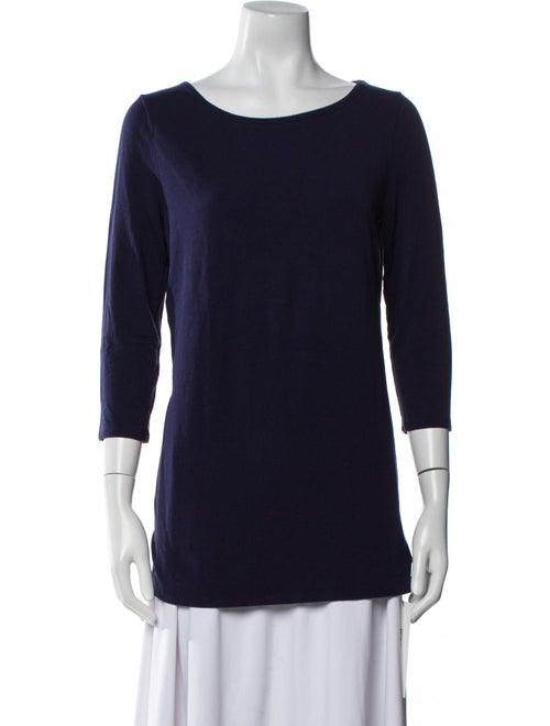 White + Warren Bateau Neckline Three-Quarter Sleeve Sweatshirt