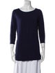 White + Warren Bateau Neckline Three-Quarter Sleeve Sweatshirt