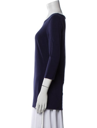 White + Warren Bateau Neckline Three-Quarter Sleeve Sweatshirt