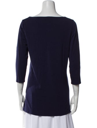 White + Warren Bateau Neckline Three-Quarter Sleeve Sweatshirt