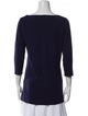 White + Warren Bateau Neckline Three-Quarter Sleeve Sweatshirt