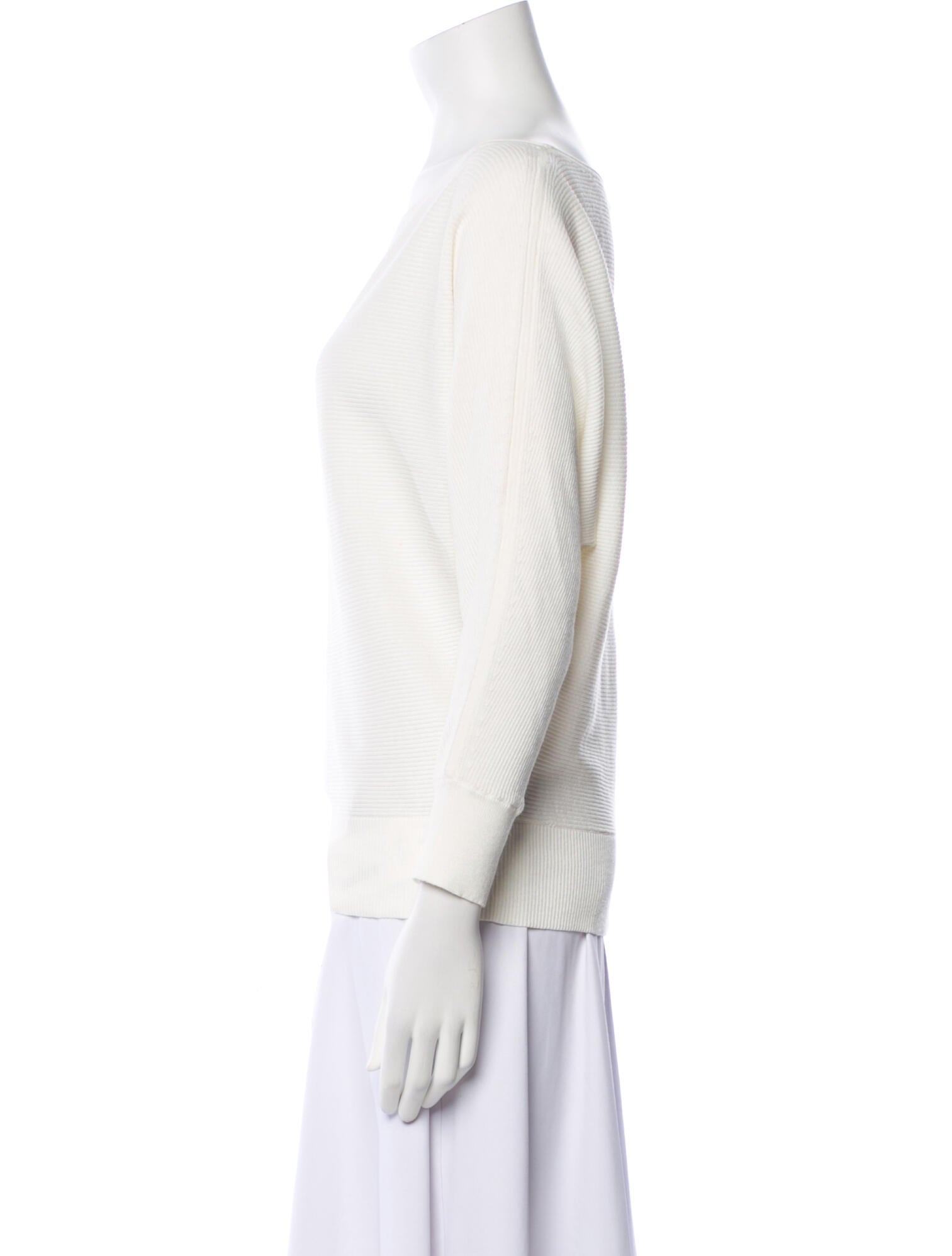 White + Warren Bateau Neckline Three-Quarter Sleeve Top