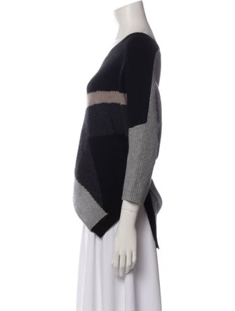 White + Warren Cashmere Colorblock Pattern Sweater