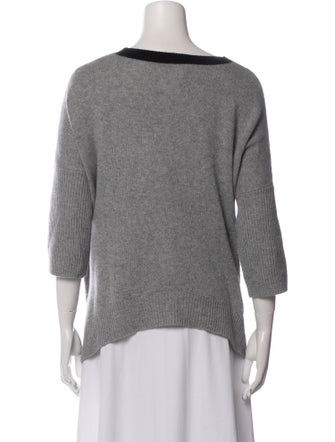 White + Warren Cashmere Colorblock Pattern Sweater