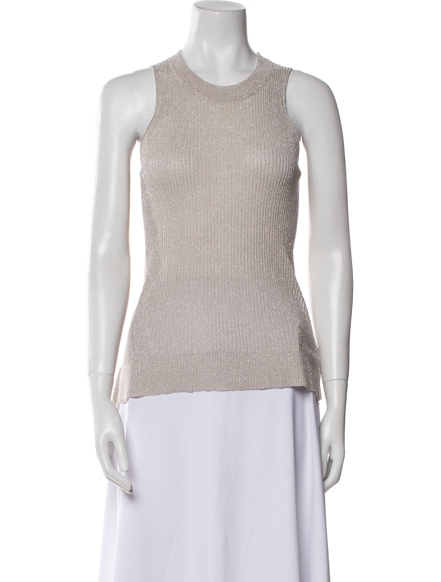 White + Warren Crew Neck Sleeveless Top