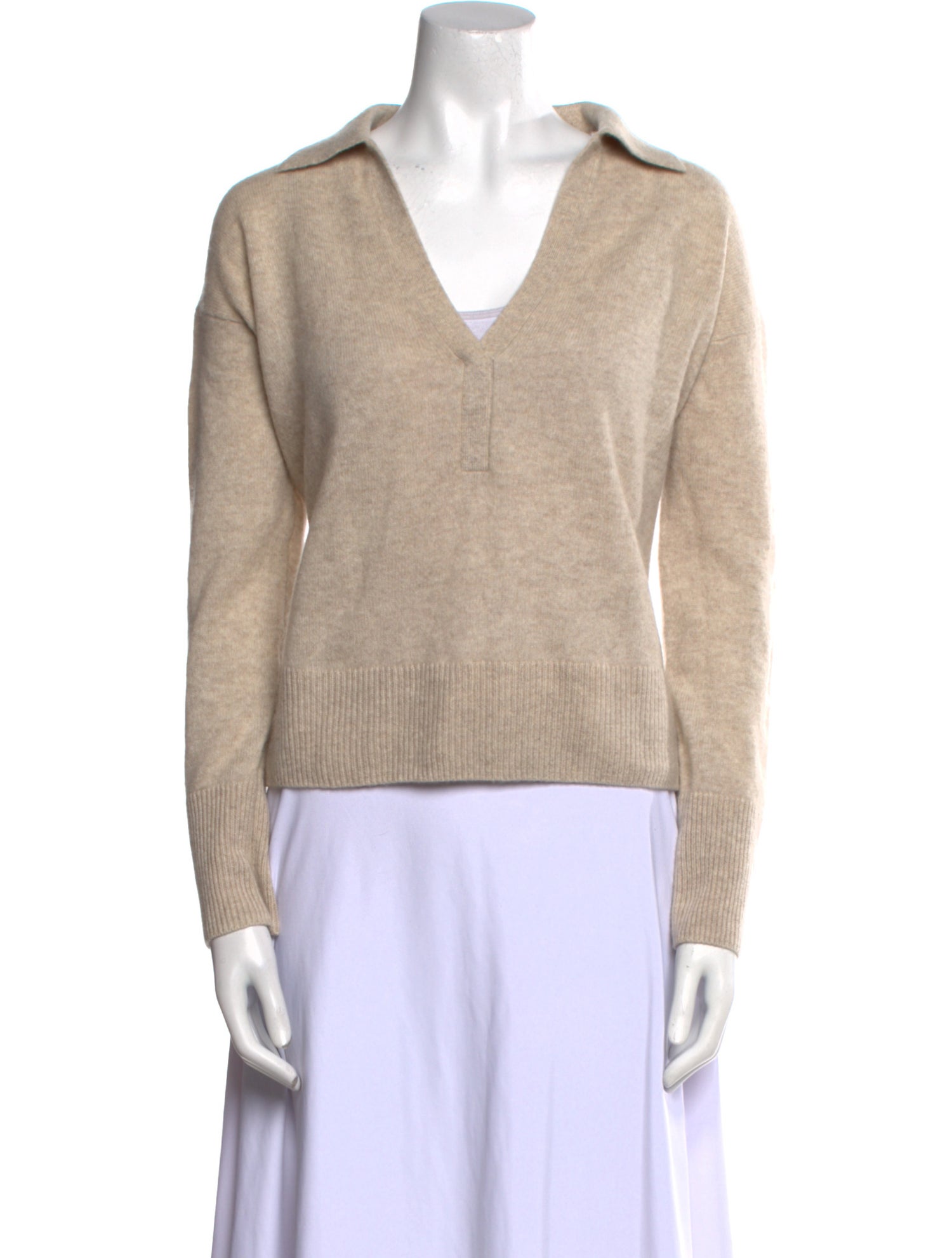 White + Warren Cashmere V-Neck Sweater