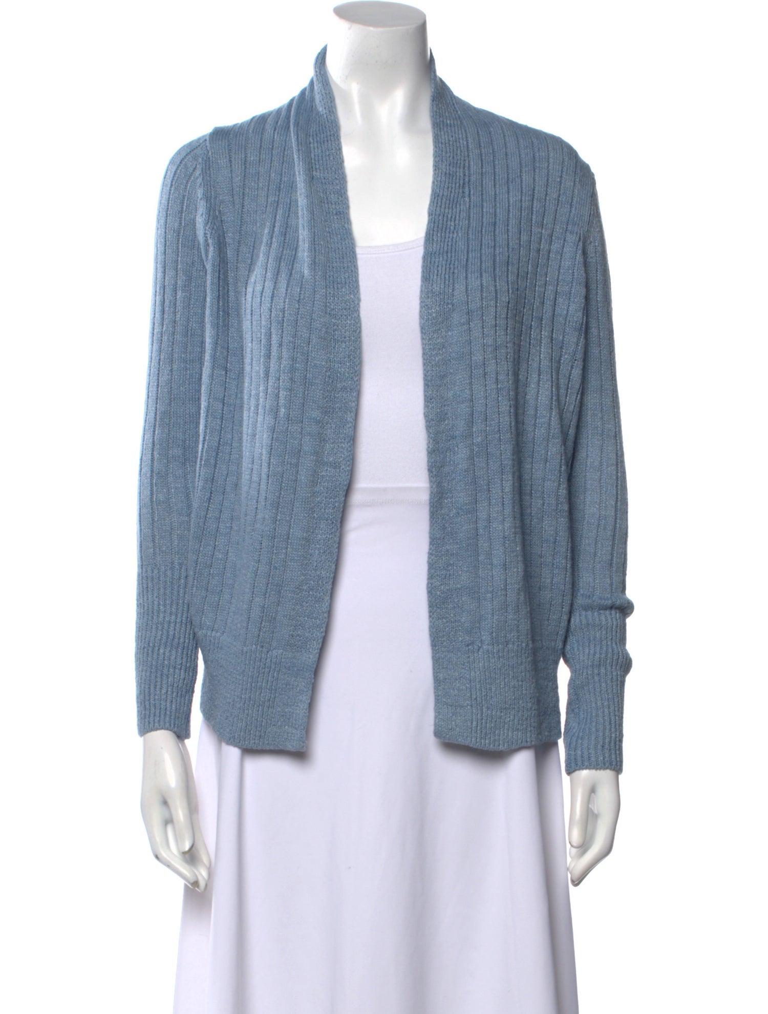 White + Warren Linen Open Front Sweater